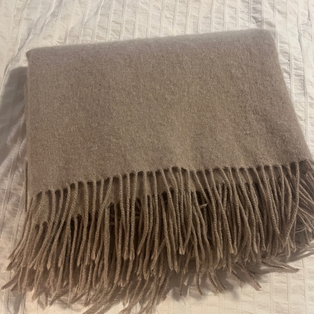 Restoration Hardware Tan Throw Blanket 100% cashmere